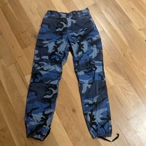 Blue camo cargo pants